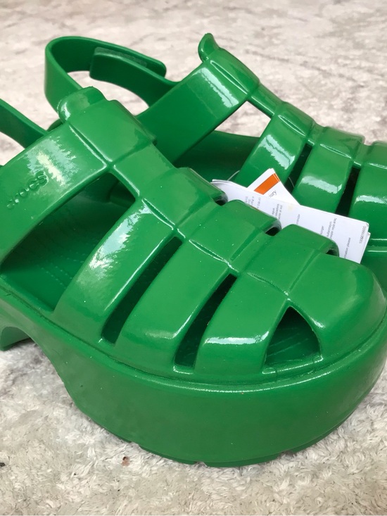Crocs Shoes - CROCS Green Platform Jelly Sandals